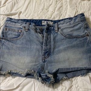 Free People High Rise Denim Shorts